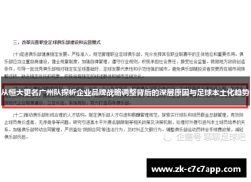 从恒大更名广州队探析企业品牌战略调整背后的深层原因与足球本土化趋势